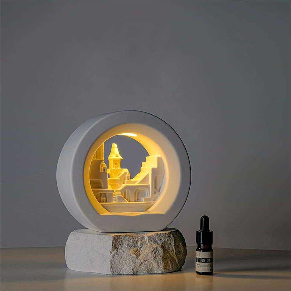 Santorini Flameless Aromatherapy Lamp with Fragrance Stones – Gift Set for Birthdays