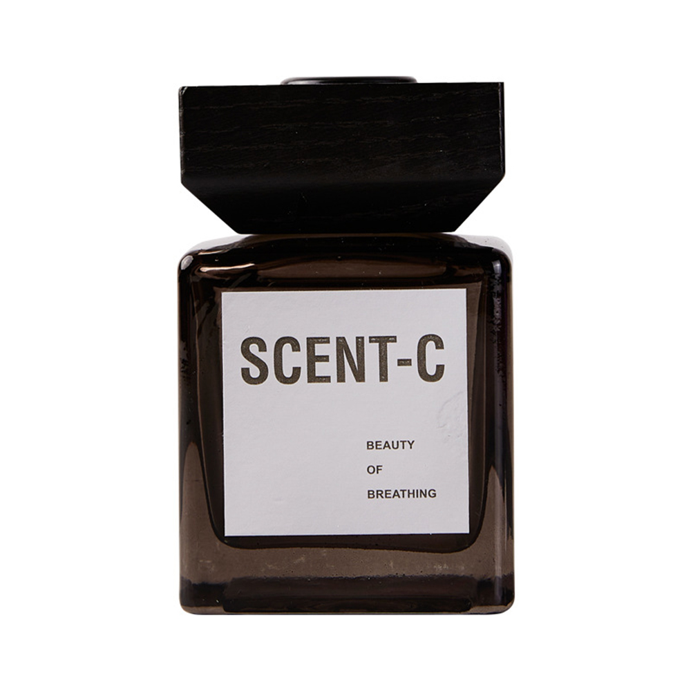 Wooden-Lid Square Bottle with Reed Sticks Hotel-Grade Flameless Scent Diffuser Long-Lasting Fragrance Ornament